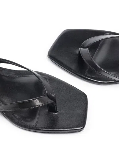 Totême Toteme Black Thong Sandal With Heel In Leather Women In Black