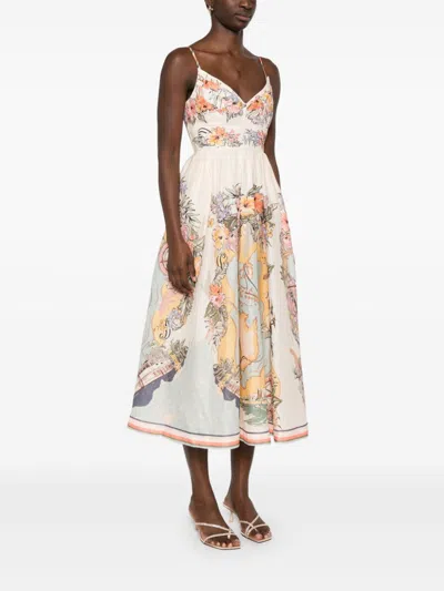Zimmermann Tallow Linen Midi Dress
