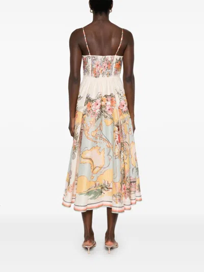 Zimmermann Tallow Linen Midi Dress