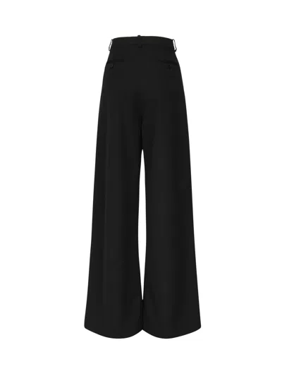 Magda Burtym Wide Leg Wool Black Trousers