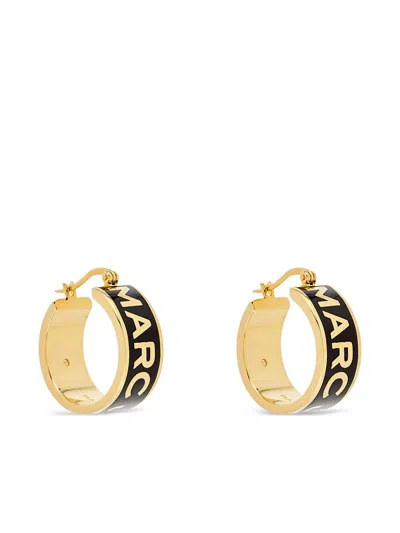 Marc Jacobs Enamelled Logo Two Tone Hoop Earrings