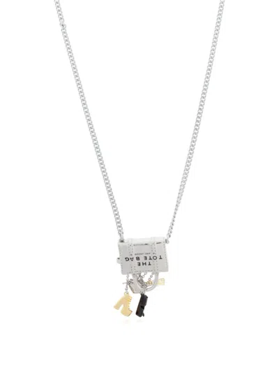 Marc Jacobs The Bag Life Necklace In Silver In Metallic