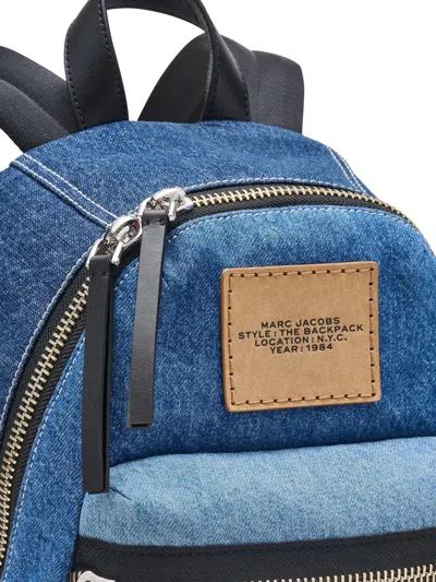 Marc Jacobs The Biker Colorblock Denim Backpack In Blue