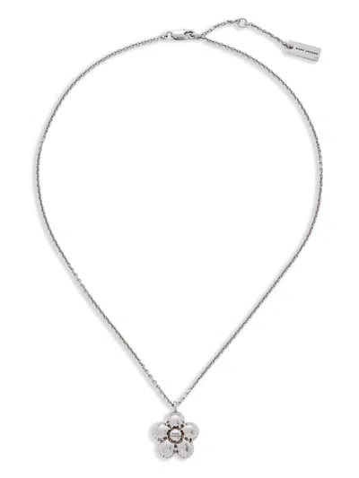 Marc Jacobs The Daisy Balloon Necklace In Silver In White