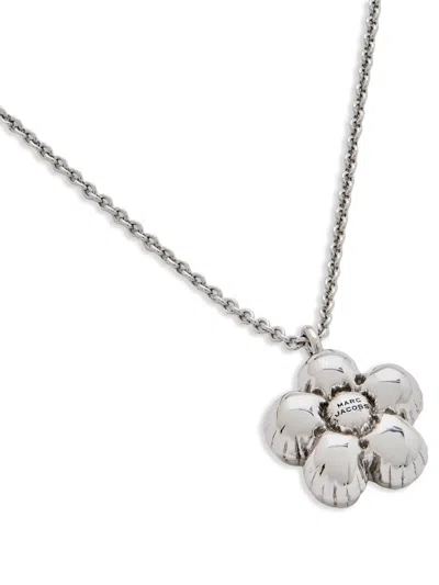 Marc Jacobs The Daisy Balloon Necklace In Silver In White
