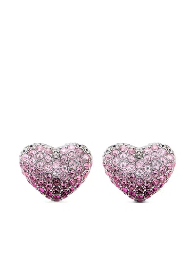 Marc Jacobs The Heart Balloon Pave Earrings In Pink