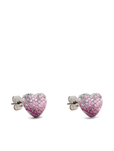 Marc Jacobs The Heart Balloon Pave Earrings In Pink