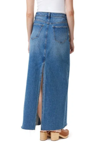 Habitual Asymmetric Button-up Denim Maxi Skirt