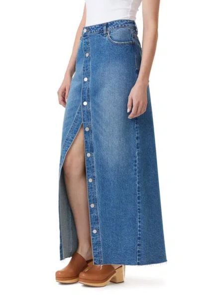 Habitual Asymmetric Button-up Denim Maxi Skirt