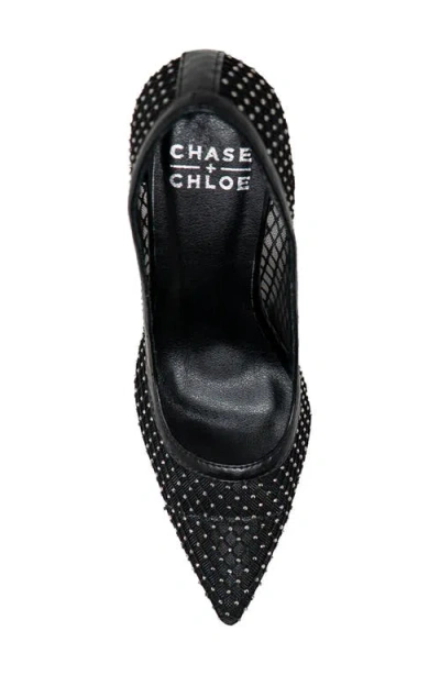 Chase & Chloe Chase And Chloe Amalia Rhinestone Mesh Pump