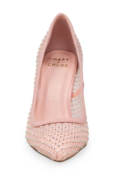 Chase & Chloe Chase And Chloe Amalia Rhinestone Mesh Pump