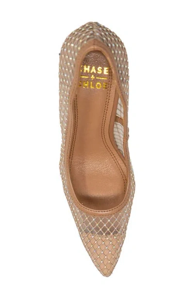 Chase & Chloe Chase And Chloe Amalia Rhinestone Mesh Pump