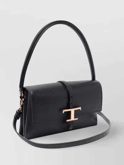 Tod's Textured Finish Shoulder Bag With External Pocket