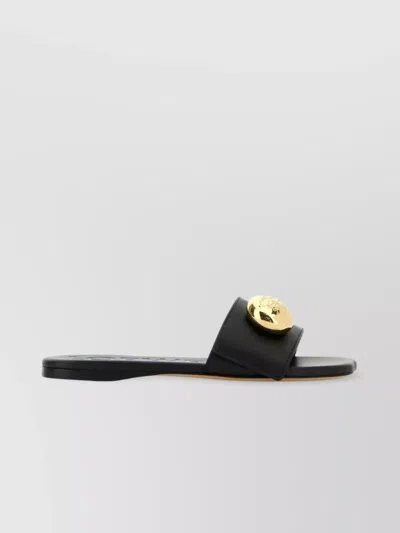 Loewe Leather Open Toe Flat Sole Slippers