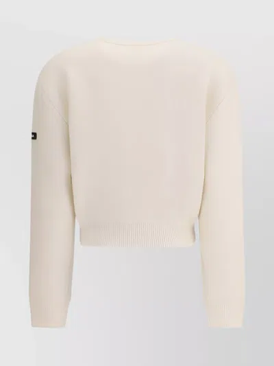 Balenciaga Cropped Sweater With Logo Patch In Wool Blend