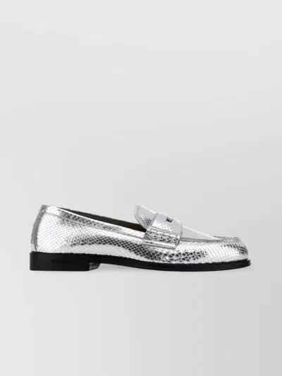 Dsquared2 Metallic Neoclassic Loafers With Textured Surface In Metallic