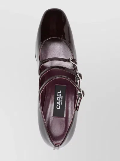 Carel Paris Leather Block Heel Pumps With Round Toe