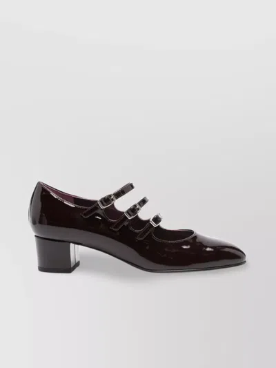 Carel Paris Leather Block Heel Pumps With Round Toe