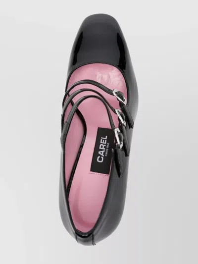 Carel Paris Triple Buckle Strap Block Heel Pumps