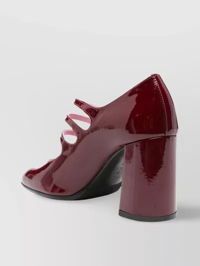 Carel Paris Triple Strap Patent Leather Pumps