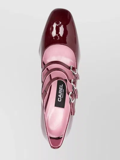 Carel Paris Triple Strap Patent Leather Pumps