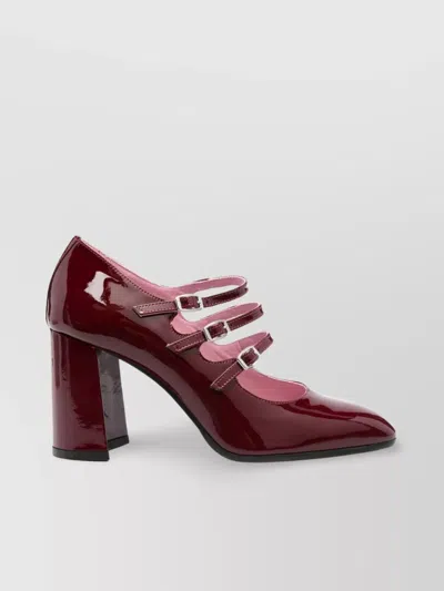 Carel Paris Triple Strap Patent Leather Pumps