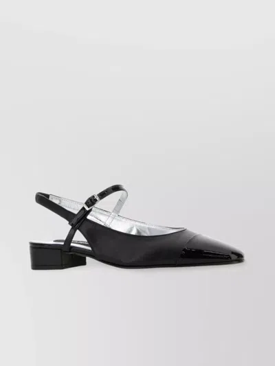 Carel Paris Leather Block Heel Ballerinas With Sling Back