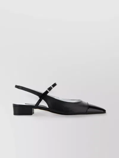Carel Paris Leather Block Heel Ballerinas With Sling Back