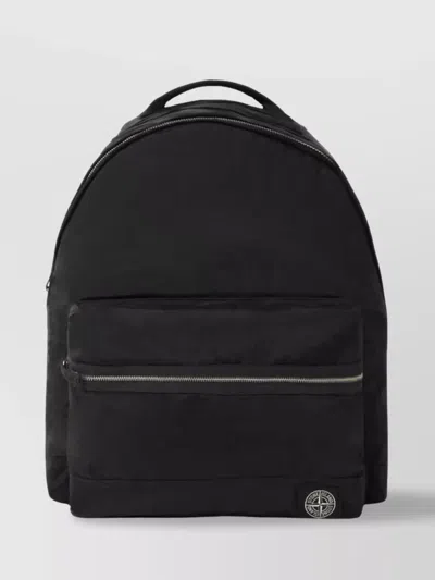 Stone Island Adjustable Strap Logo Backpack With Multiple Pockets