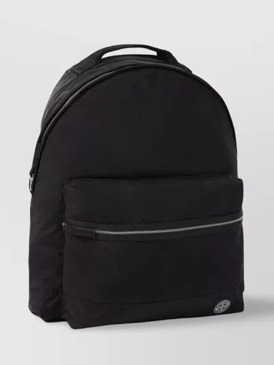 Stone Island Adjustable Strap Logo Backpack With Multiple Pockets
