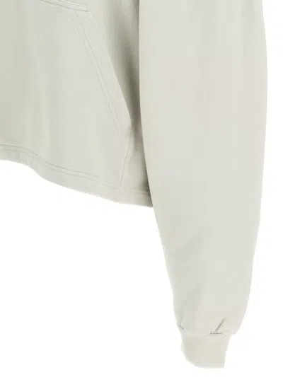 Balenciaga Logo Cropped Hoodie With Dropped Shoulders In Neutral