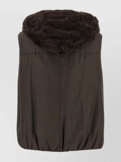 Brunello Cucinelli Reversible Hooded Faux Fur Vest
