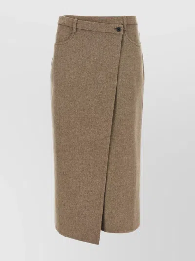 Brunello Cucinelli Wraparound Skirt With Belt Loops And Back Pockets