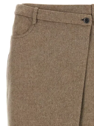 Brunello Cucinelli Wraparound Skirt With Belt Loops And Back Pockets