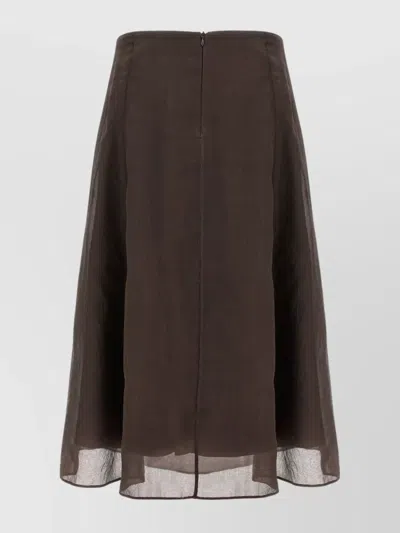 Brunello Cucinelli Sheer Overlay A-line Silhouette Skirt