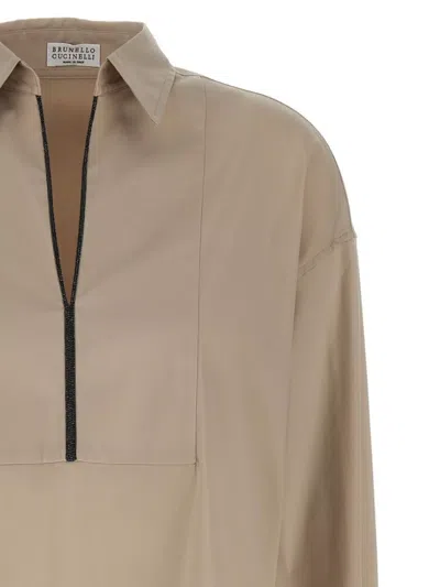 Brunello Cucinelli V-neck Shirt With Collared Design
