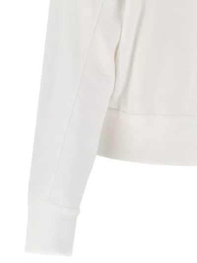 Brunello Cucinelli Hooded Sweatshirt With Ribbed Cuffs And Side Zip Pockets In White