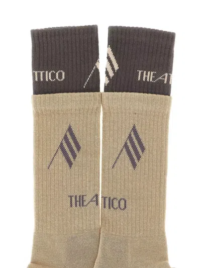 Attico Logo Branded Socks With Contrast Cuff