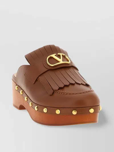 Valentino 'vlogo Signature' Clogs With Wooden Platform Heel