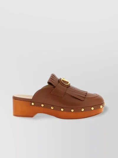 Valentino 'vlogo Signature' Clogs With Wooden Platform Heel