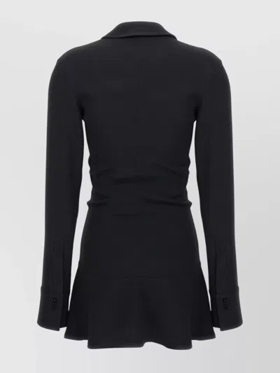 Attico Mini Dress With Deep V-neck In Black