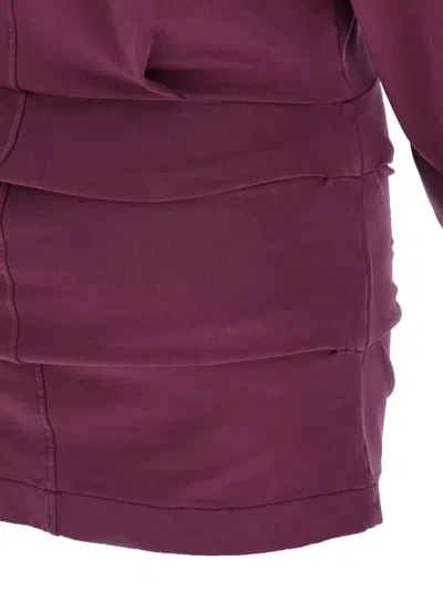 Attico Ruched Cotton-blend Fleece Minidress In Purple
