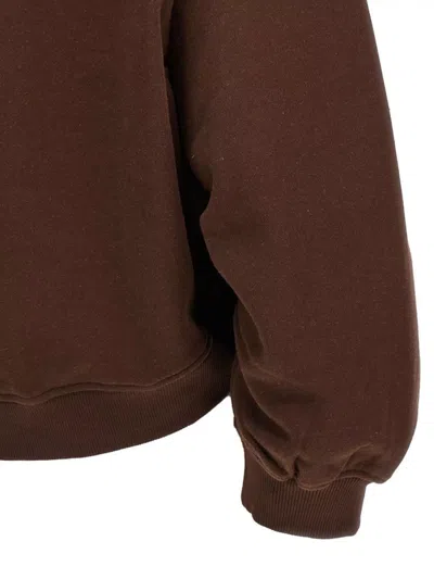 Attico 3d Logo V-neck Sweatshirt With Ribbed Cuffs And Hem