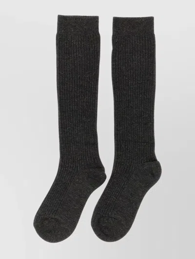 Brunello Cucinelli 'shimmering' Ribbed Knee-high Socks