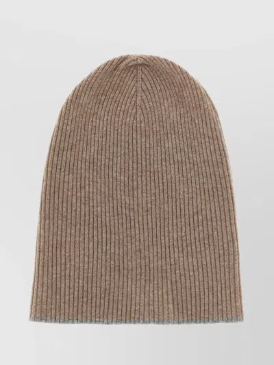 Brunello Cucinelli Ribbed Cashmere Beanie With Soft Stretch Fit