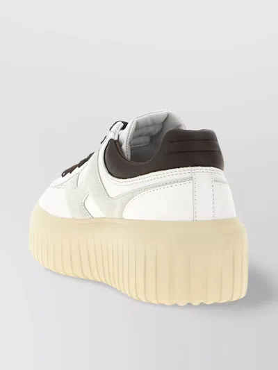 Hogan Striped Sneakers With Padded Collar And Contrasting Sole