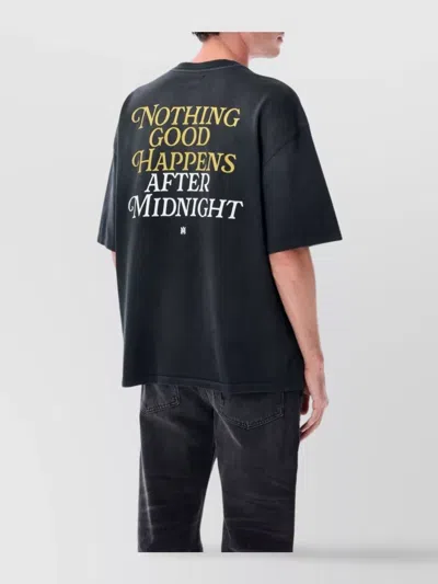 Amiri Night Graphic Print Crew Neck Short Sleeves In Black
