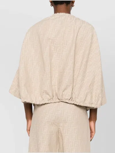 Fendi Chambray Denim Ruffled Capes In Neutral