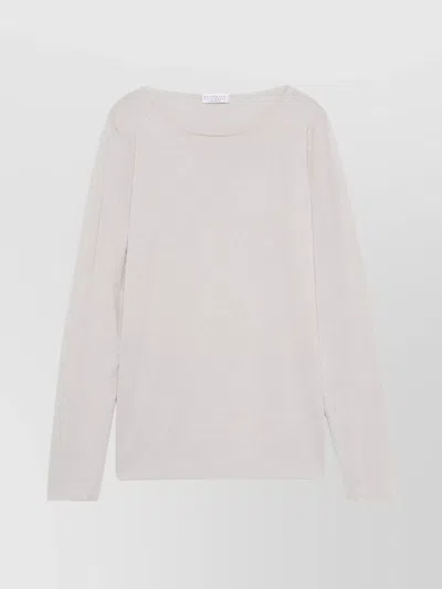 Brunello Cucinelli Boat Neck Cashmere Blend Sweater