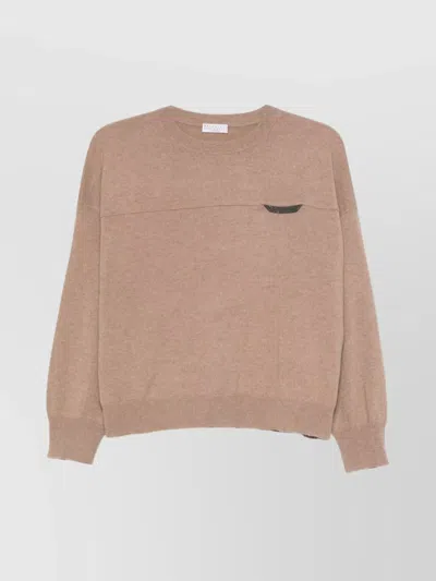 Brunello Cucinelli Crewneck Cashmere Sweater Pocket Detail